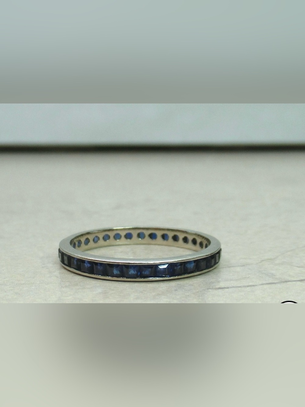 14k gold Blue Sapphire Channel-Set Eternity Band - Women's Jewelry size 7